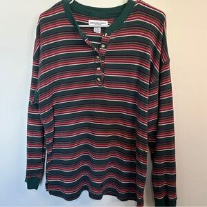 Vintage Striped Button up Sweater